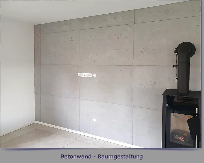 Betonwand-Raumgestaltung